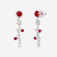 Gubelin Grace of the Sea Anemone 18K White Gold Ruby & Diamond Drop Earrings 44A - 1324 - THE SOLIST - Gubelin