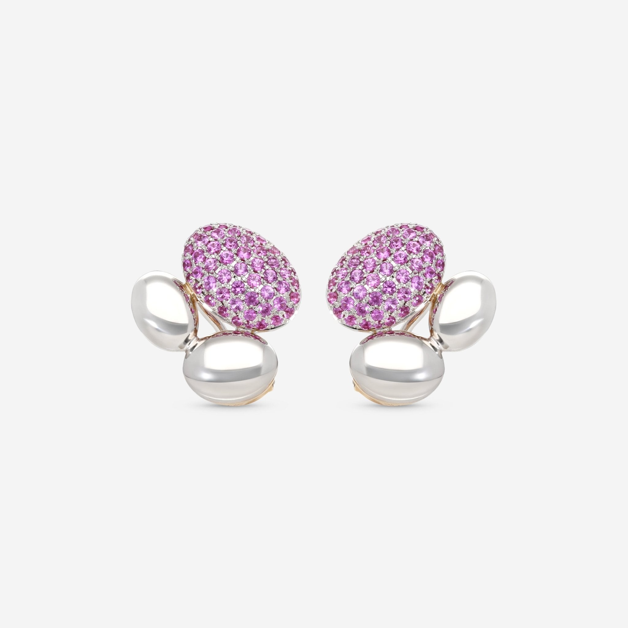 Gubelin Madagascar 18K White & Rose Gold Pink Sapphire Clip Earrings 44K - 1233.8 - THE SOLIST - Gubelin