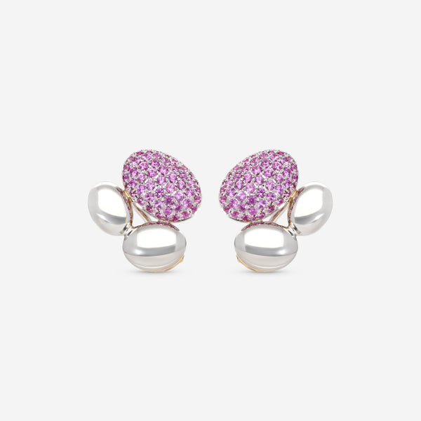 Gubelin Madagascar 18K White & Rose Gold Pink Sapphire Clip Earrings 44K - 1233.8 - THE SOLIST - Gubelin