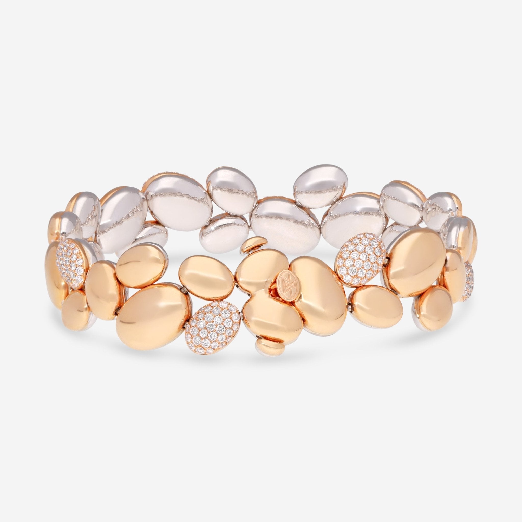 Gübelin Madagaskar 18K Rose & White Gold Diamond Bracelet 40K-0536.7