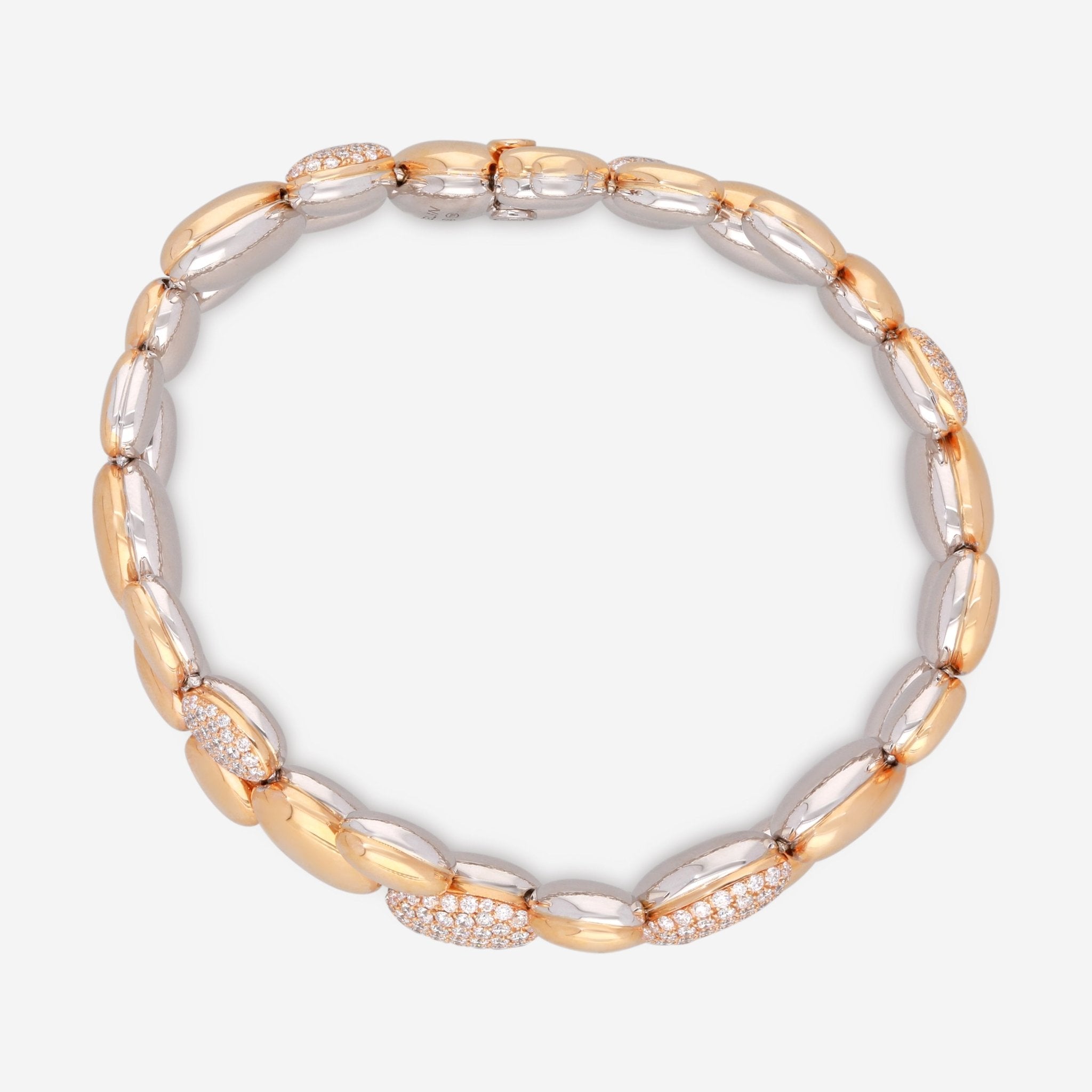 Gübelin Madagaskar 18K Rose & White Gold Diamond Bracelet 40K-0536.7