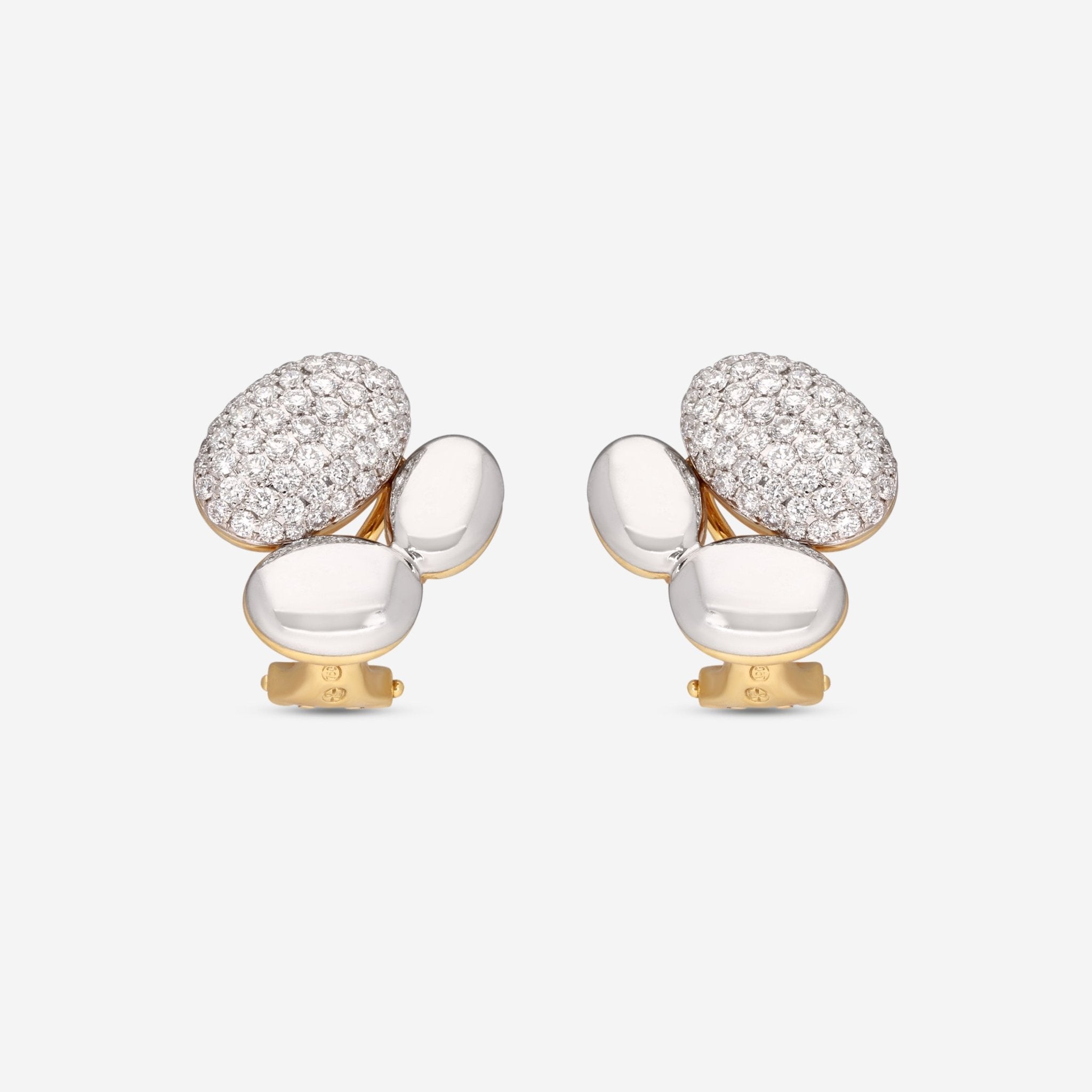 Gübelin Madagaskar 18K White & Yellow Gold Diamond Clip Earrings 44K - 1233.3 - THE SOLIST - Gübelin