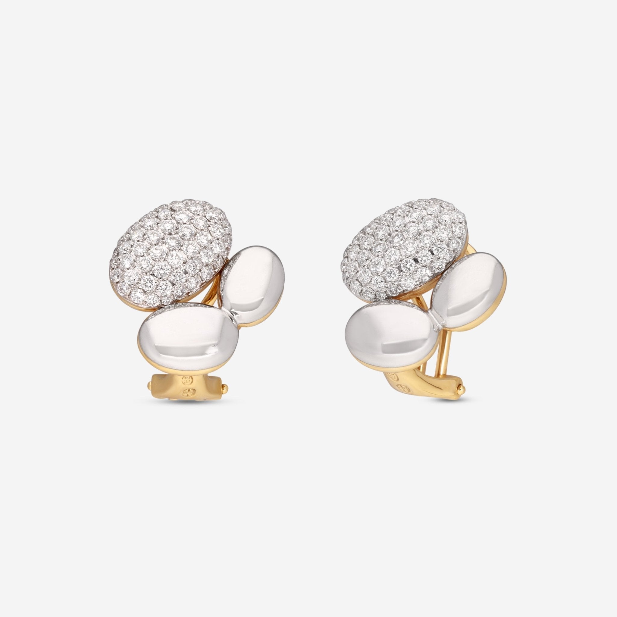 Gübelin Madagaskar 18K White & Yellow Gold Diamond Clip Earrings 44K - 1233.3 - THE SOLIST - Gübelin