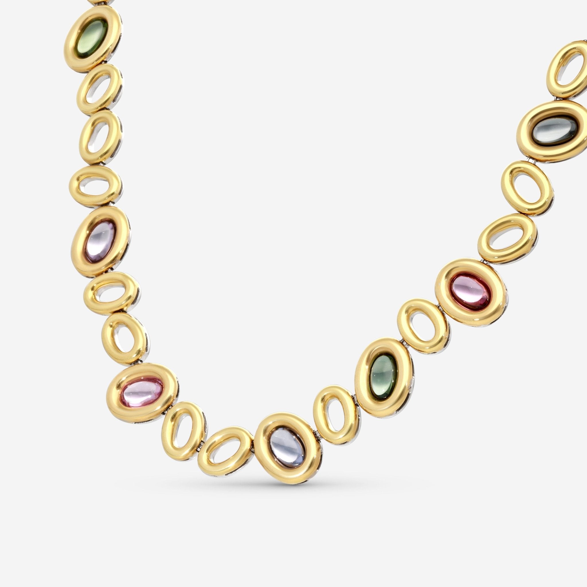 Gubelin Madagaskar 18K White & Yellow Gold Multicolor Spinel & Green Tourmaline Collar Necklace 42K - 1133.3 - THE SOLIST - Gubelin