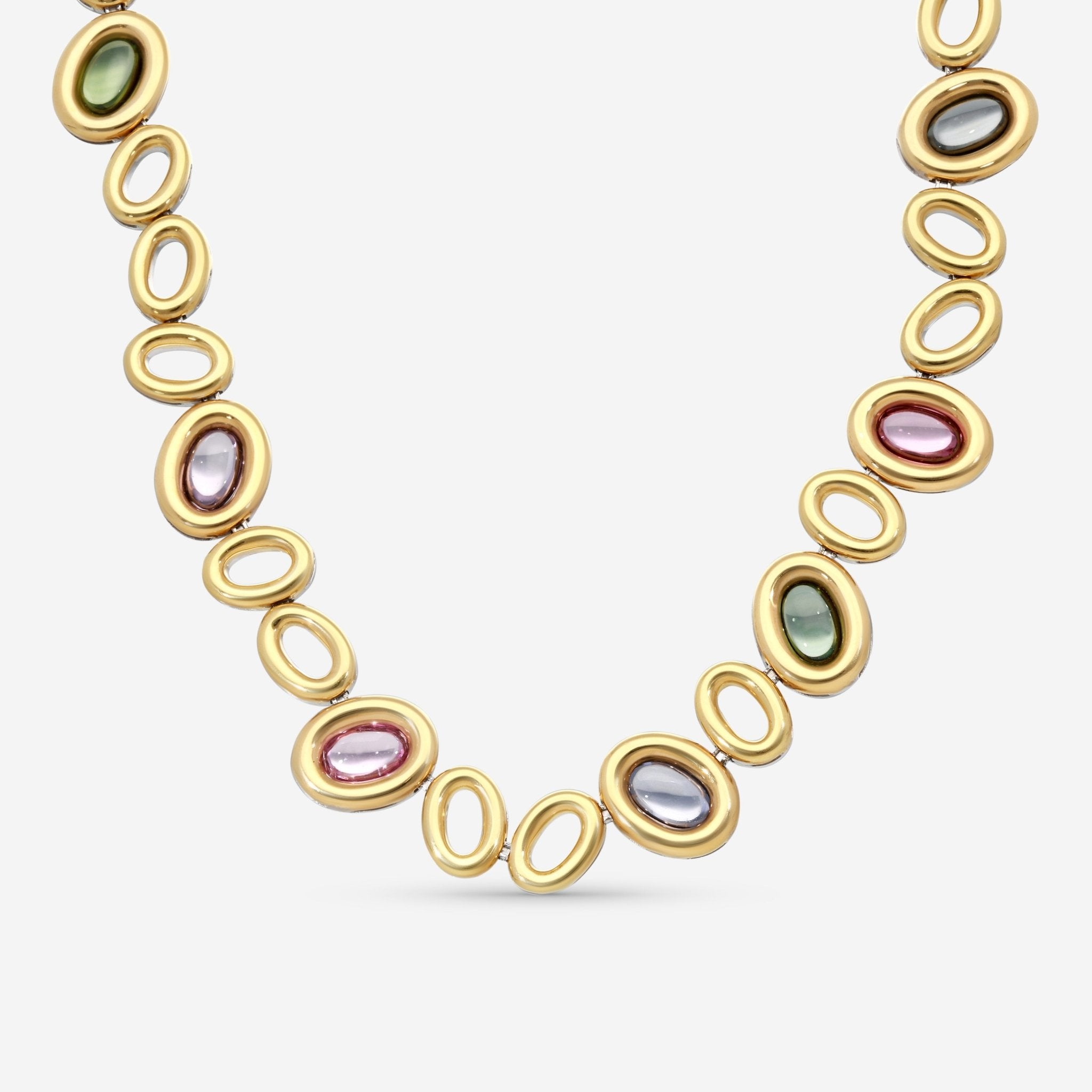 Gubelin Madagaskar 18K White & Yellow Gold Multicolor Spinel & Green Tourmaline Collar Necklace 42K - 1133.3 - THE SOLIST - Gubelin