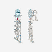 Gubelin Ornaments of Flowers 18K White Gold Aquamarine Drop Earrings 44A - 1330.3 - THE SOLIST - Gubelin