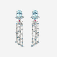 Gübelin Ornaments of Flowers 18K White Gold Aquamarine Drop Earrings 44A - 1330.3 - THE SOLIST - Gübelin