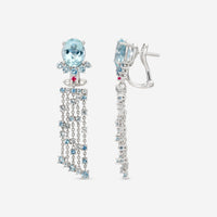 Gübelin Ornaments of Flowers 18K White Gold Aquamarine Drop Earrings 44A - 1330.3 - THE SOLIST - Gübelin