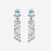 Gubelin Ornaments of Flowers 18K White Gold Aquamarine Drop Earrings 44A - 1330.3 - THE SOLIST - Gubelin