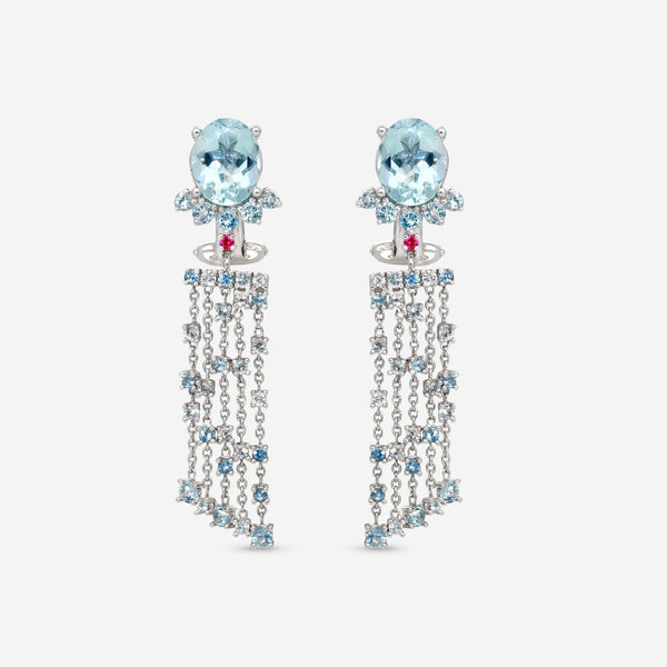 Gubelin Ornaments of Flowers 18K White Gold Aquamarine Drop Earrings 44A - 1330.3 - THE SOLIST - Gubelin