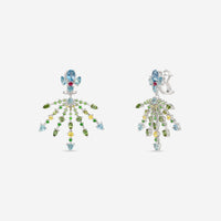 Gubelin Ornaments of Flowers 18K White Gold Multi - Gemstone Drop Earrings 44A - 1328.1 - THE SOLIST - Gubelin