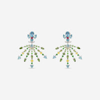 Gubelin Ornaments of Flowers 18K White Gold Multi - Gemstone Drop Earrings 44A - 1328.1 - THE SOLIST - Gubelin