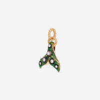 Gucci 18K Yellow Gold & Green Enamel Diamond Fin Charm YBG525102004 - THE SOLIST - Gucci