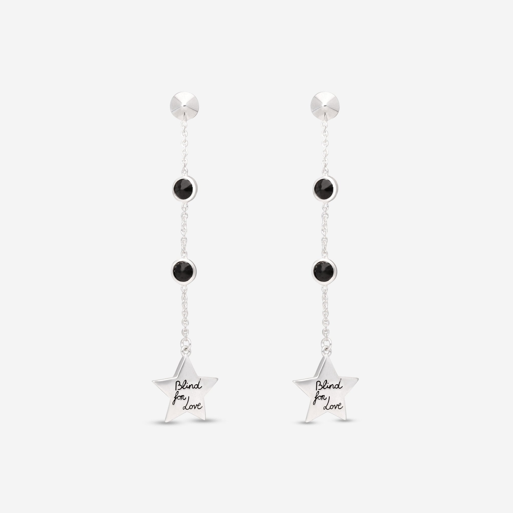 Gucci Blind For Love Sterling Silver Black Spinel Drop Earrings YBD502160001 - THE SOLIST - Gucci