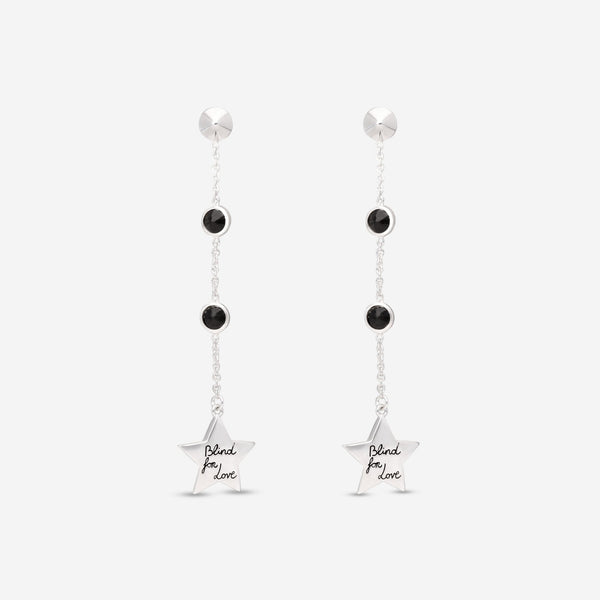 Gucci Blind For Love Sterling Silver Black Spinel Drop Earrings YBD502160001 - THE SOLIST - Gucci