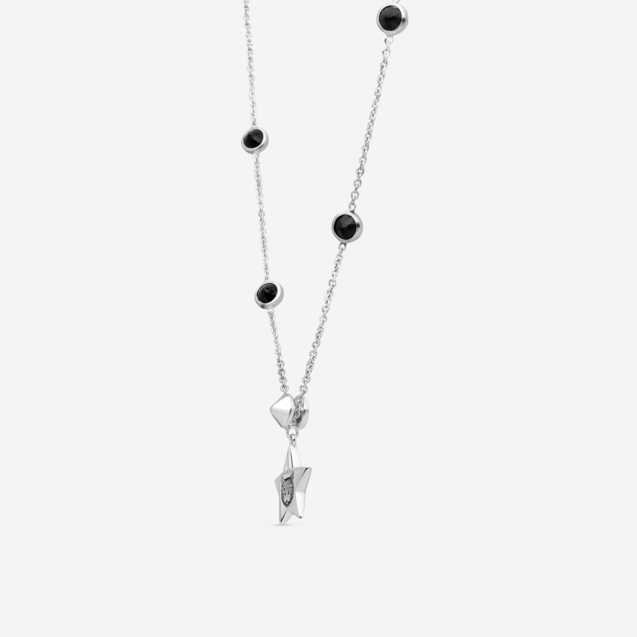 Gucci Blind For Love Sterling Silver Black Spinel Star Silver Pendant Necklace YBB502186001 - THE SOLIST - Gucci