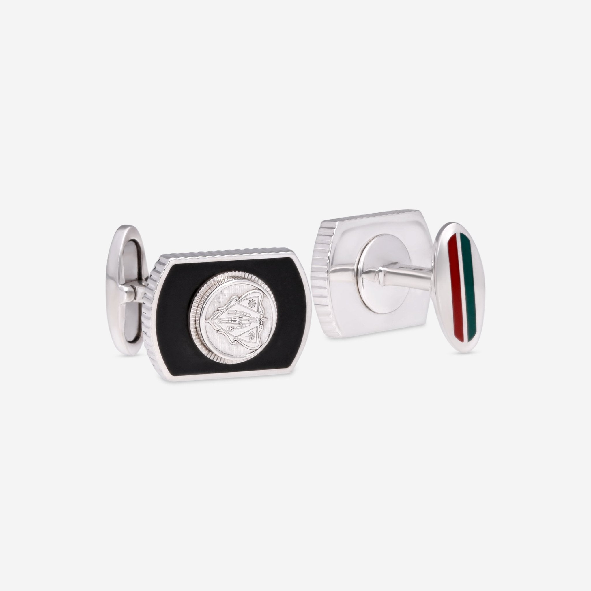 Gucci Enamel & Sterling Silver Dogtag Cufflinks YBE272856001 - THE SOLIST - Gucci