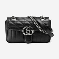 Gucci GG Marmont Mini Black Leather Women's Shoulder Bag 446744UM8AN1000 - THE SOLIST - Gucci