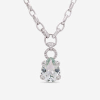 Gucci Horsebit 18K White Gold Beryl & Diamond Necklace YBB235909001 - THE SOLIST - Gucci