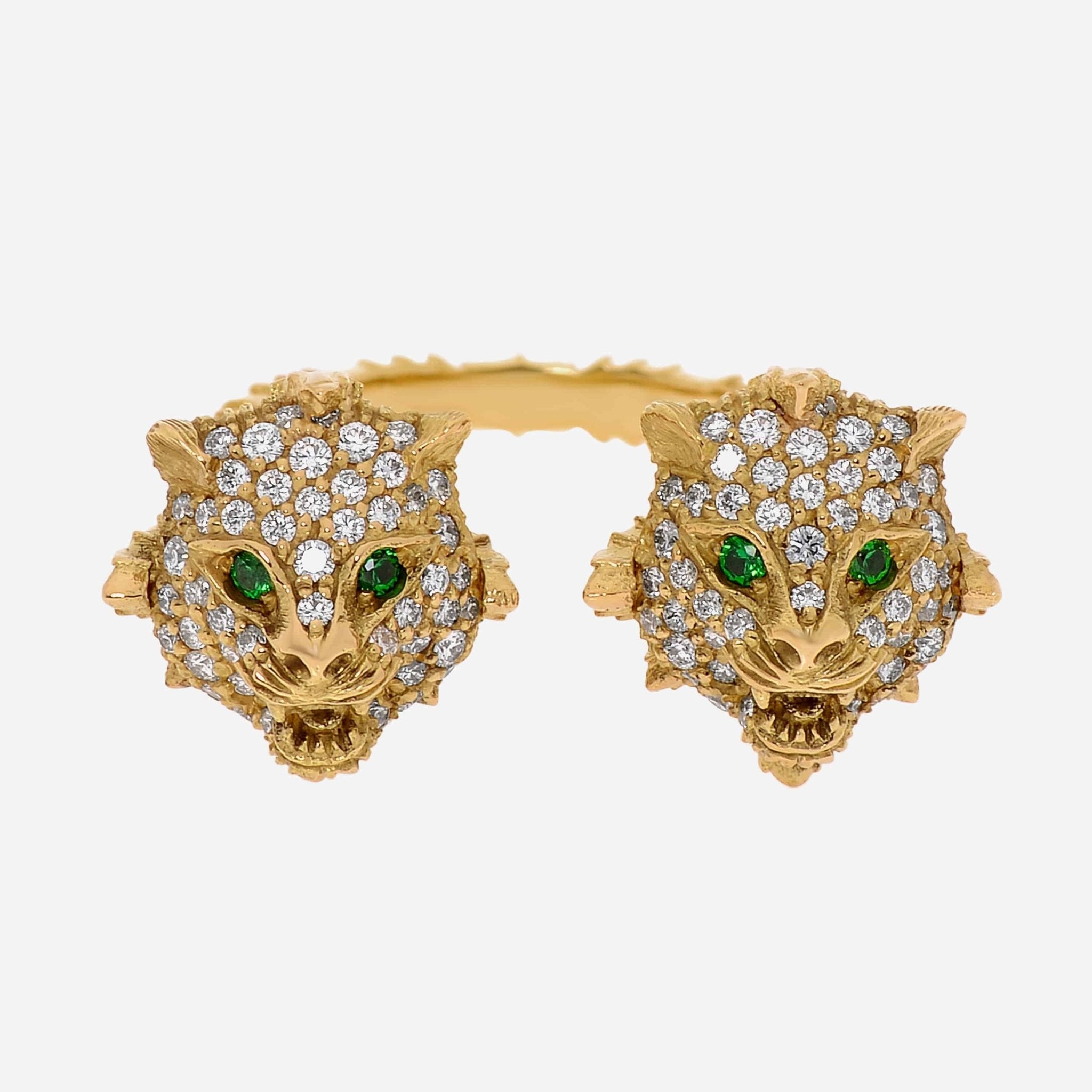 Gucci Le Marche Des Merveilles 18K Yellow Gold, Diamond 0.63ct. tw. and Tsavorite Statement Ring Sz. 6.25 YBC482072001015 - THE SOLIST - Gucci