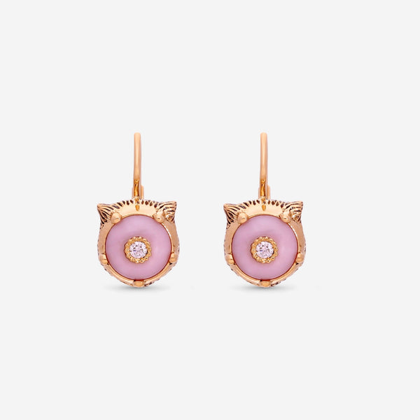 Gucci Le Marche des Merveilles 18K Yellow Gold Diamond & Pink Opal Drop Earrings YBD502831002 - THE SOLIST - Gucci