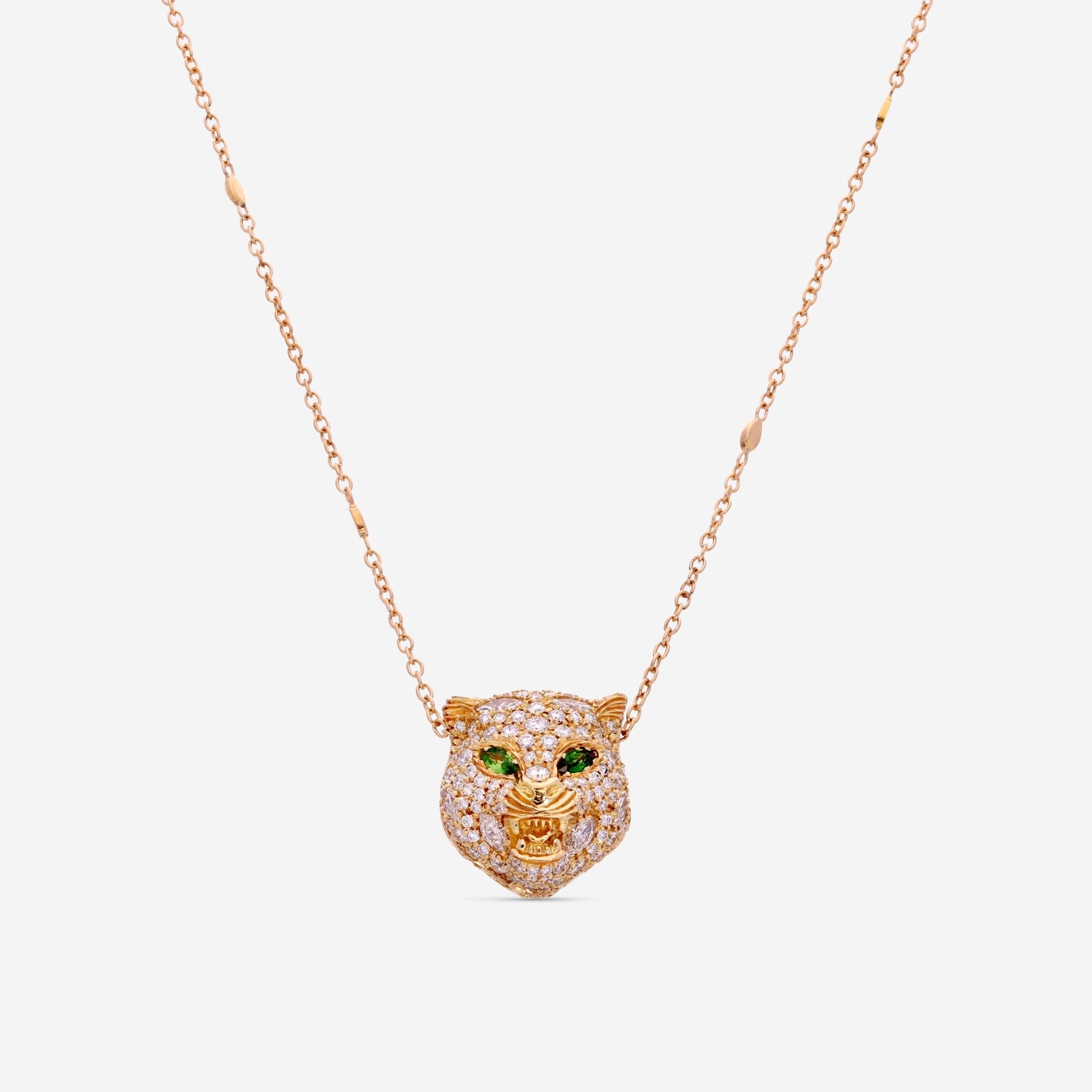 Gucci Le Marche des Merveilles 18K Yellow Gold Diamond & Tsavorite Necklace YBB459300002 - THE SOLIST - Gucci