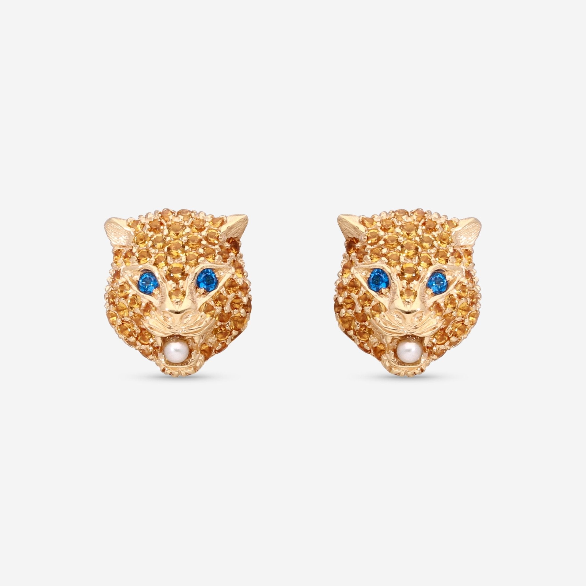 Gucci Le Marche des Merveilles 18K Yellow Gold Multistone Stud Earrings YBD459196003 - THE SOLIST - Gucci