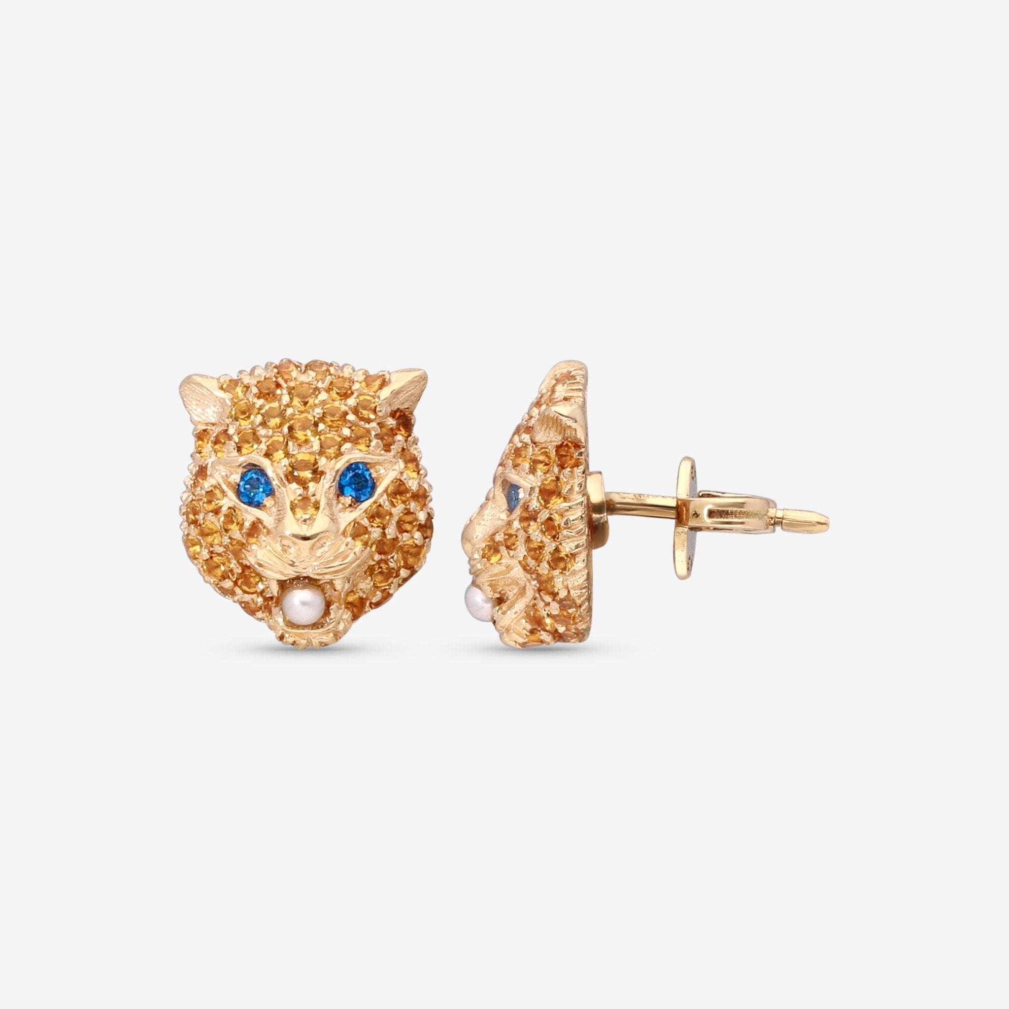 Gucci Le Marche des Merveilles 18K Yellow Gold Multistone Stud Earrings YBD459196003 - THE SOLIST - Gucci