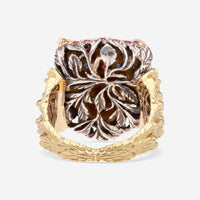 Gucci Le Marche des Merveilles 18K Yellow Gold & Sterling Silver Sapphire & Ruby Ring Sz. 6.5 YBC482045001 - THE SOLIST - Gucci