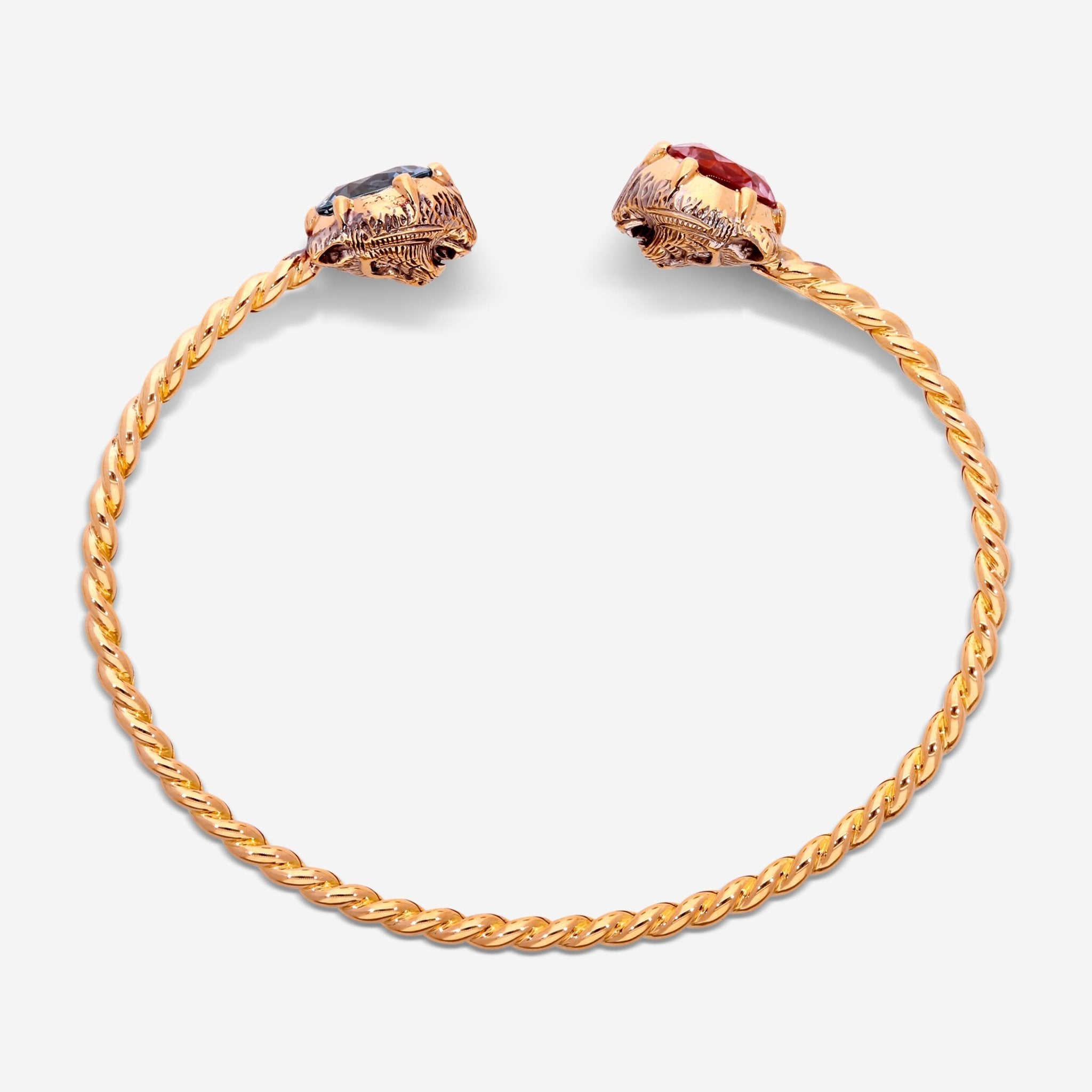 Gucci Le Marche des Merveilles Aged Yellow Gold Acquamarine, Tourmaline Bangle Bracelet YBA526300002 - THE SOLIST - Gucci