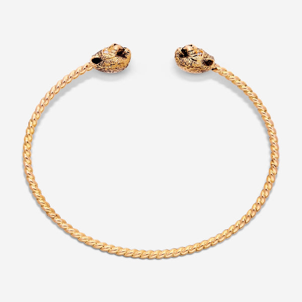 Gucci Le Marche des Merveilles Aged Yellow Gold Diamond Bangle Bracelet YBA526320001 - THE SOLIST - Gucci