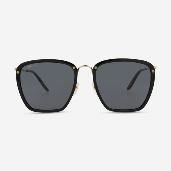 Gucci Logo Square Acetate & Metal 56mm Unisex Sunglasses  display picture 3