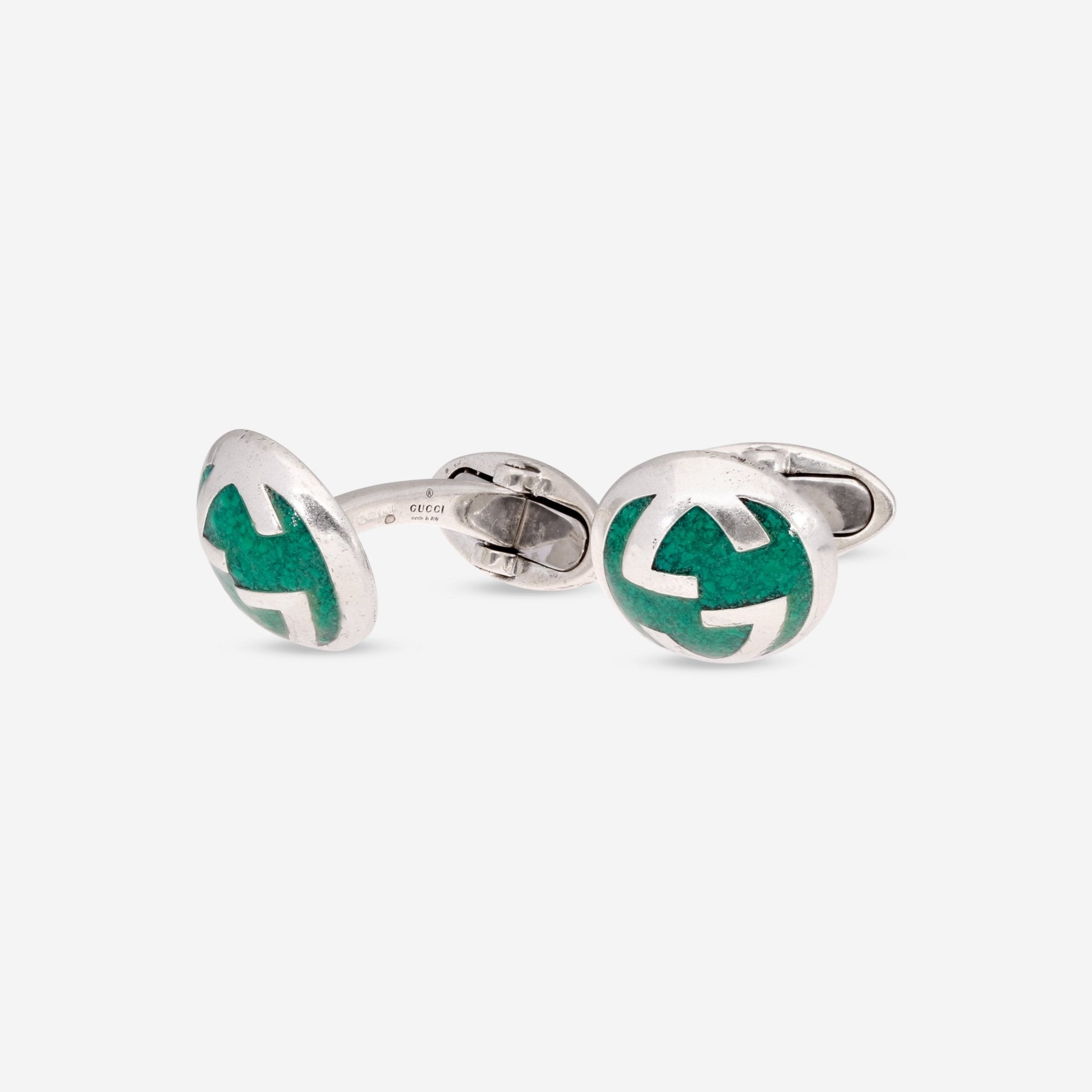 Gucci Turquoise Enamel & Sterling Silver Cufflinks YBE661585002 - THE SOLIST - Gucci