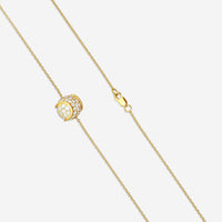 Suna 18K Yellow Gold Diamond Tennis Ball Pendant Necklace N6631Y