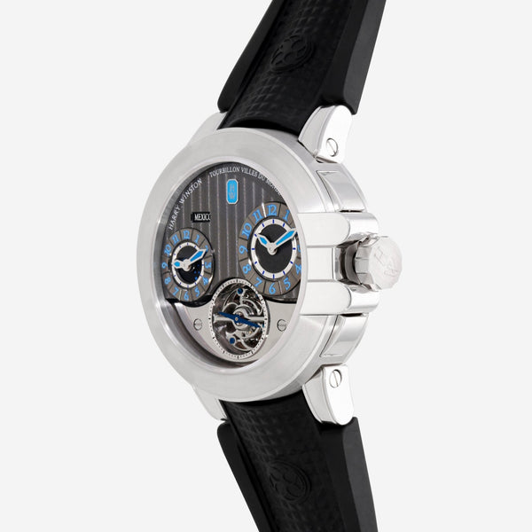 Harry Winston Ocean Tourbillon World Time Anthracite Dial 18K White Gold Automatic Men's Watch 400/MATTZ45WL.A - THE SOLIST - Harry Winston