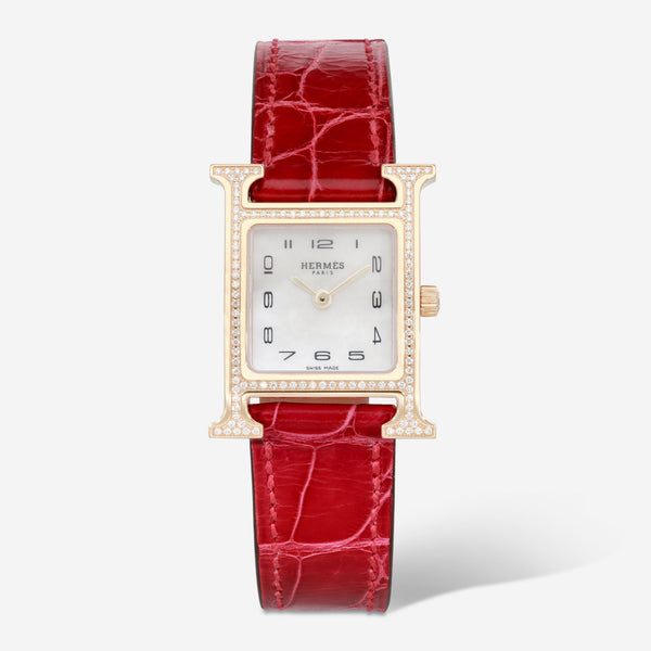 Hermès Heure H PM 18K Rose Gold Quartz Ladies Watch W053090WW00 - THE SOLIST - Hermès