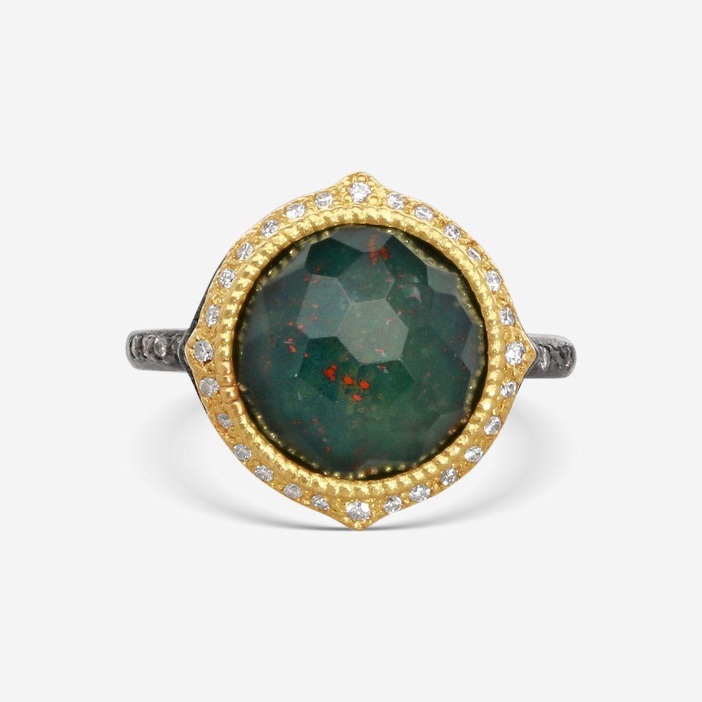 Armenta 18K Yellow Gold & Blackened Sterling Silver Multistone Ring Sz 7.5 19793