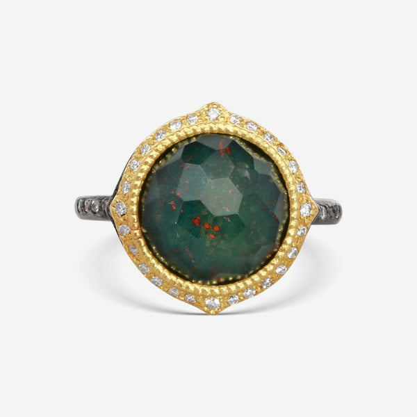 Armenta 18K Yellow Gold & Blackened Sterling Silver Multistone Ring Sz 7.5 19793