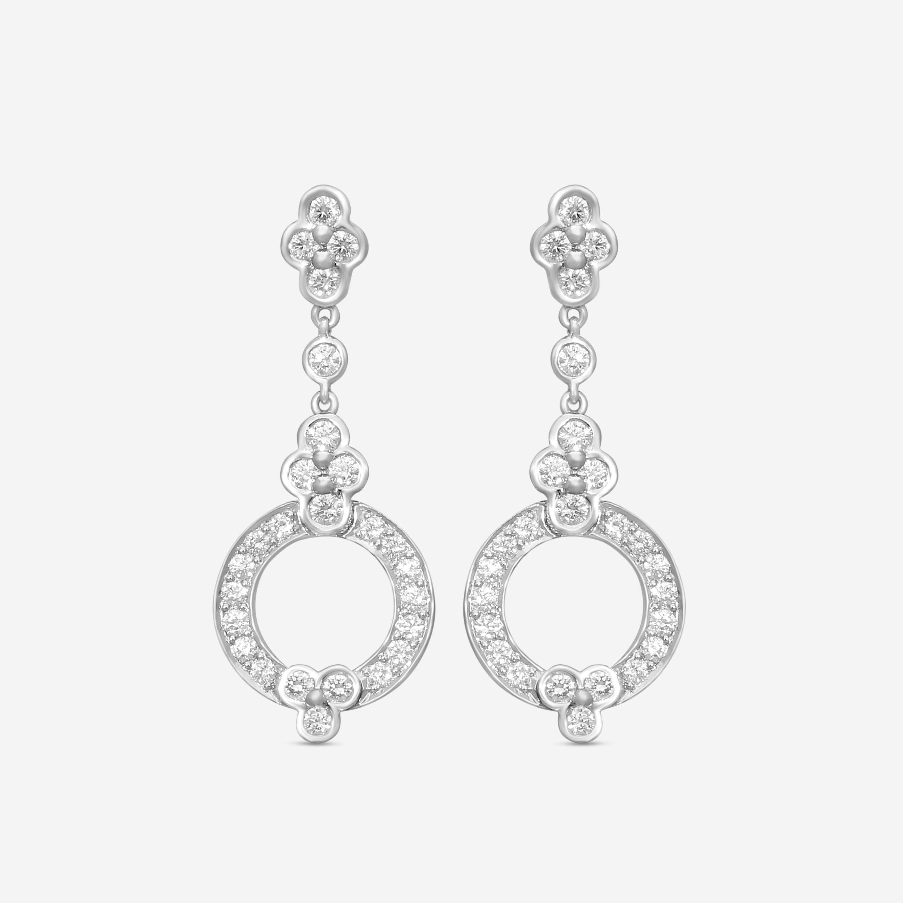 Suna Platinum Diamond Lace Drop Earrings E2430P