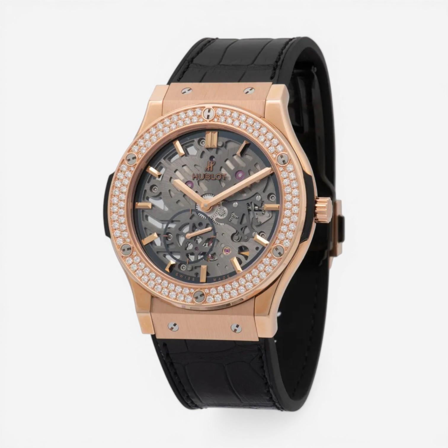 Hublot Classic Fusion 18K Rose Gold Manual Wind Men's Watch 515.OX.0180.LR.1104