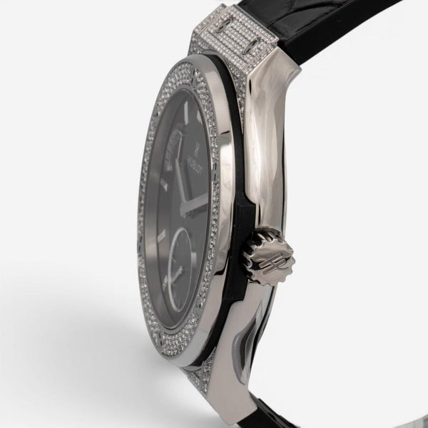 Hublot Classic Fusion Power Reserve Titanium Diamond Manual Wind Men's Watch 516