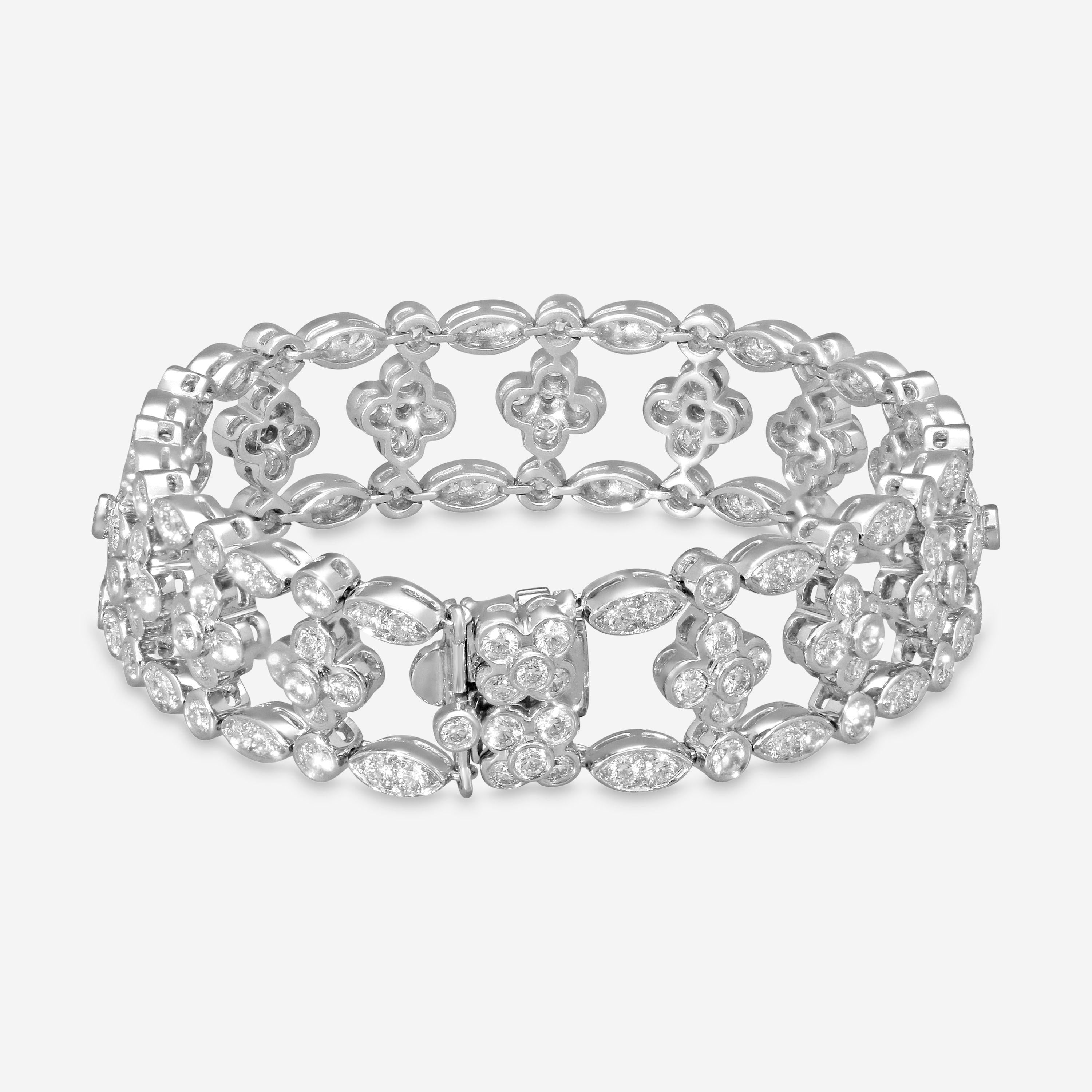 Suna Platinum Diamond Lace Bracelet B3661P