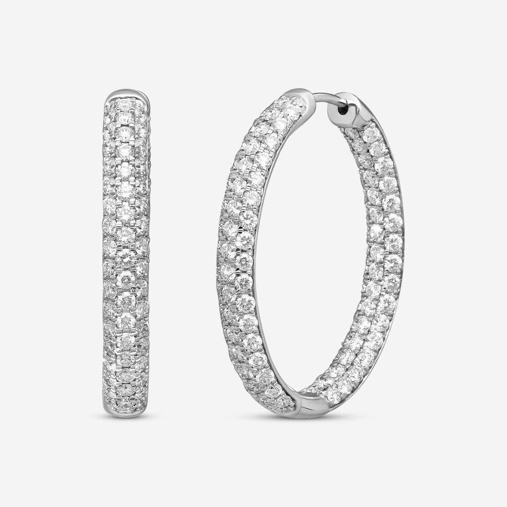 Ina Mar 14K White Gold Diamond Oval Hoop Earrings ER31897-CZ4WG