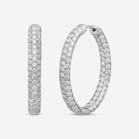 Ina Mar 14K White Gold Diamond Oval Hoop Earrings ER31897-CZ4WG