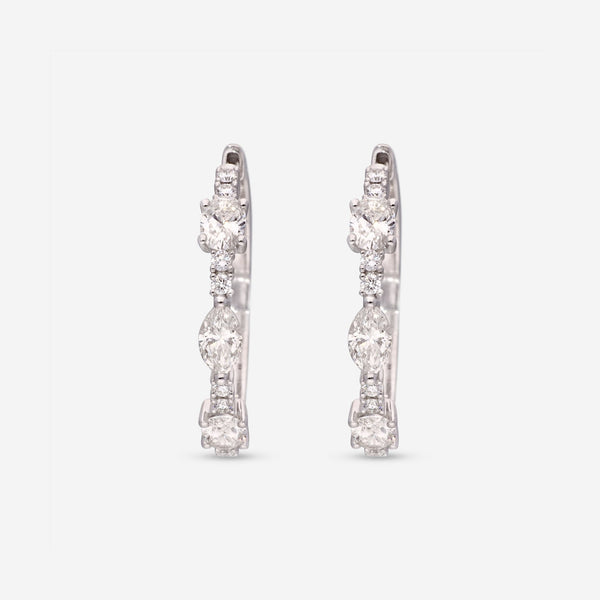 Ina Mar 14K White Gold, Diamond 1.81ct. tw. Hoop Earrings IMKGK25 - THE SOLIST - Ina Mar