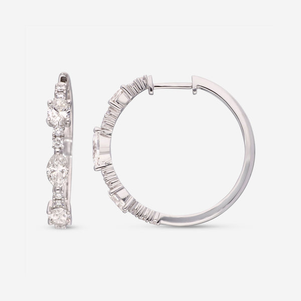 Ina Mar 14K White Gold, Diamond 1.81ct. tw. Hoop Earrings IMKGK25 - THE SOLIST - Ina Mar