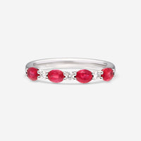 Ina Mar 14K White Gold Diamond and 0.95ct.tw Ruby Ring IMKGK51 - THE SOLIST - Ina Mar