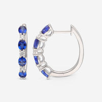 Ina Mar 14K White Gold Diamond and 1.81ct.tw Blue Sapphire Earrings IMKGK50 - THE SOLIST - Ina Mar