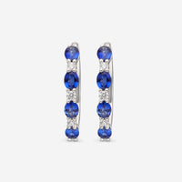 Ina Mar 14K White Gold Diamond and 1.81ct.tw Blue Sapphire Earrings IMKGK50 - THE SOLIST - Ina Mar