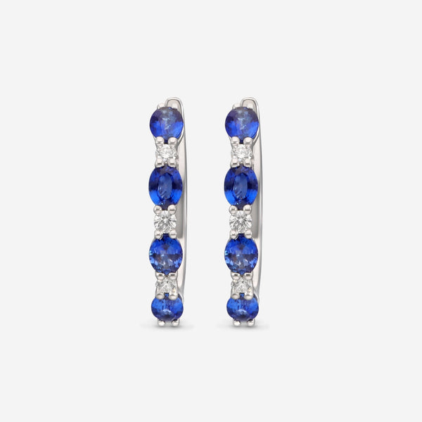 Ina Mar 14K White Gold Diamond and 1.81ct.tw Blue Sapphire Earrings IMKGK50 - THE SOLIST - Ina Mar